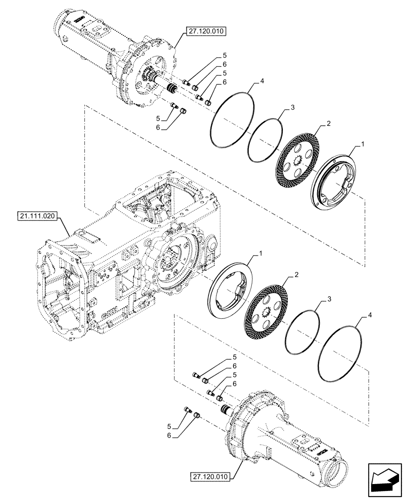 Схема запчастей Case IH FARMALL 110U - (33.202.050) - VAR - 333166 - BRAKE DISC (33) - BRAKES & CONTROLS