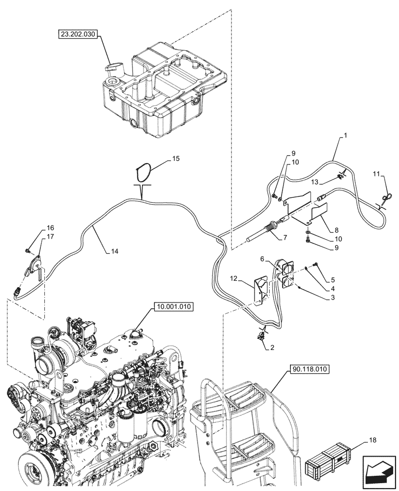 Схема запчастей Case IH OPTUM 270 CVT - (55.202.010) - VAR - 758007 - TRANSMISSION OIL, BLOCK HEATER (110V) (55) - ELECTRICAL SYSTEMS