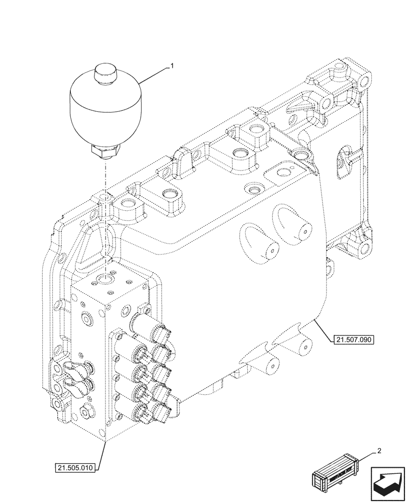 Схема запчастей Case IH OPTUM 300 CVT - (21.506.030) - VAR - 391138, 758022, 758870, 759053 - TRANSMISSION CONTROL VALVE, ACCUMULATOR (21) - TRANSMISSION