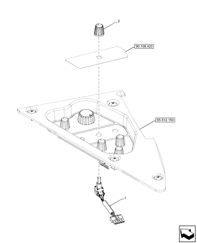 Схема запчастей Case IH OPTUM 270 CVT - (55.523.020) - VAR - 758768, 758769, 758770, 758771, 758772, 758773, 759086, 759304, 759305, 759306, 759307, 759308 - W/ FRONT HYDRAULIC LIFT, ELECTRONIC CONTROLS (55) - ELECTRICAL SYSTEMS