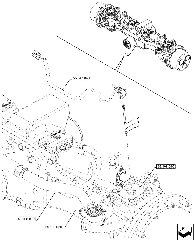 Схема запчастей Case IH OPTUM 300 CVT - (55.047.020) - VAR - 758795 - FRONT AXLE, STEERING, SENSOR (55) - ELECTRICAL SYSTEMS