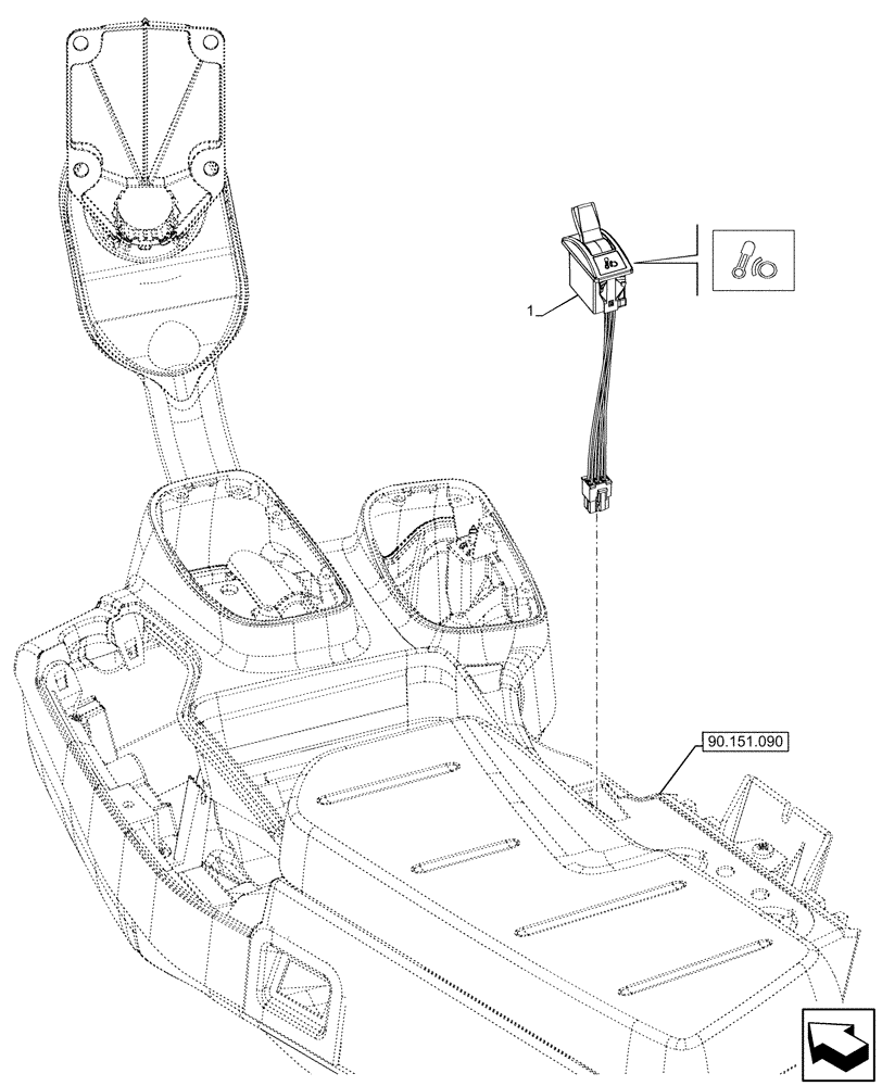 Схема запчастей Case IH OPTUM 270 CVT - (55.512.070) - ELECTRONIC, BRAKE LEVER, SWITCH (55) - ELECTRICAL SYSTEMS