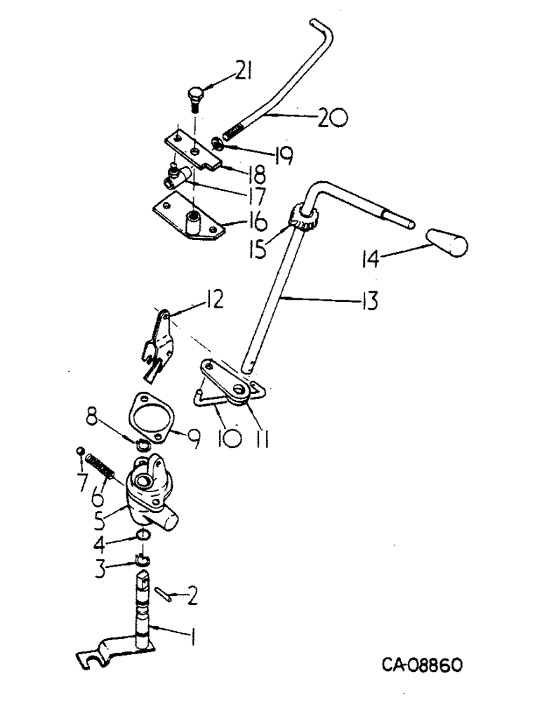 Схема запчастей Case IH 784 - (07-16) - DRIVE TRAIN, FORWARD AND REVERSE LEVER AND CONNECTIONS (04) - Drive Train