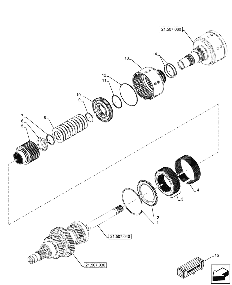 Схема запчастей Case IH OPTUM 270 CVT - (21.507.050) - VAR - 391138, 758022, 758870, 759053 - TRANSMISSION, CLUTCH (21) - TRANSMISSION