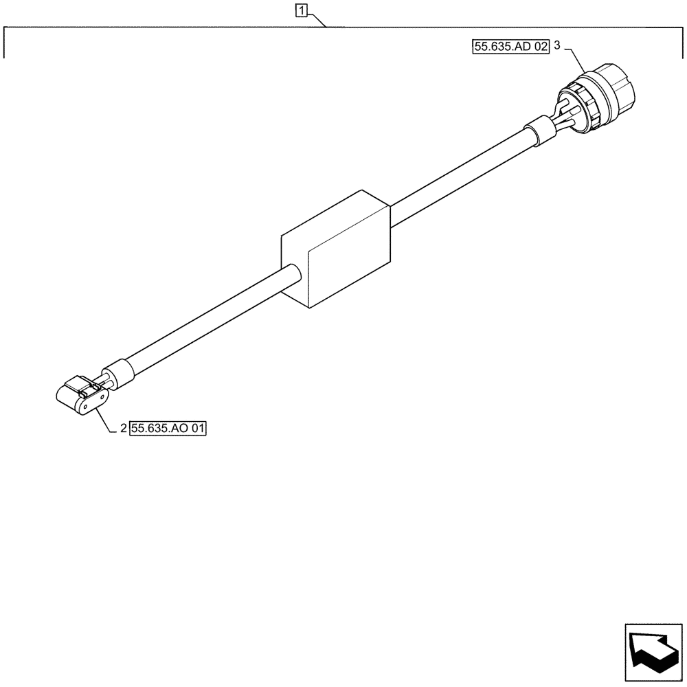 Схема запчастей Case IH PATRIOT 2250 - (55.640.AG[03]) - PRODUCT CONTROL VALVE DRIVER (55) - ELECTRICAL SYSTEMS