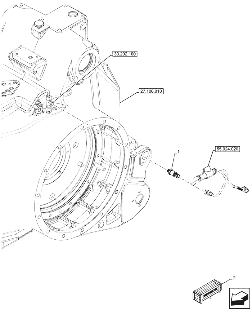 Схема запчастей Case IH OPTUM 270 CVT - (55.021.030) - VAR - 391138, 758022, 758870, 759053 - TRANSMISSION, PRESSURE, SENSOR (55) - ELECTRICAL SYSTEMS