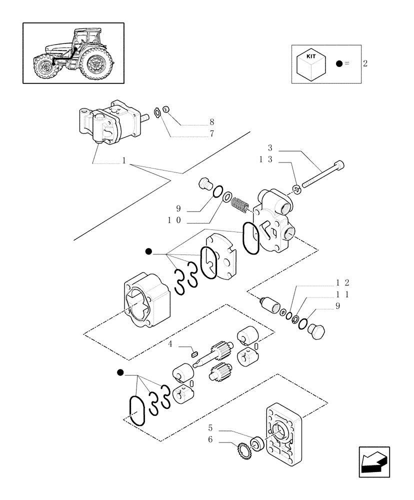 Схема запчастей Case IH JX90U - (1.42.0/ B) - FRONT AXLE - OIL PUMP - RELEVANT PARTS (04) - FRONT AXLE & STEERING