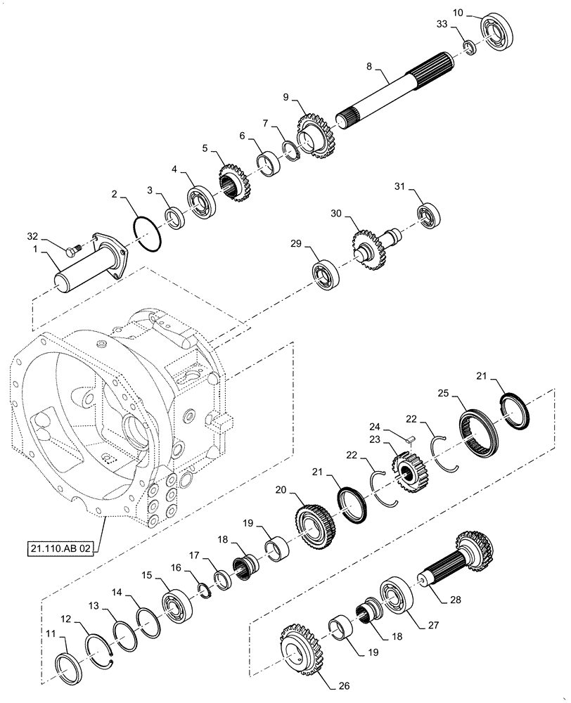 Схема запчастей Case IH FARMALL 40C - (19.100.AA[02]) - MAIN SHAFT, FARMALL 40C, 50C (19) - POWER COUPLING