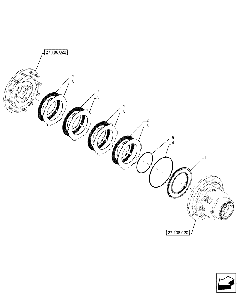 Схема запчастей Case IH OPTUM 270 CVT - (27.106.040) - VAR - 391138, 758022, 758870, 759053 - REAR AXLE, FINAL DRIVE, DIFFERENTIAL, LOCK (27) - REAR AXLE SYSTEM