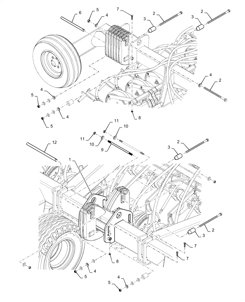 Схема запчастей Case IH 500 - (39.100.AA[11]) - WING FRAME WEIGHT BRACKETS (39) - FRAMES AND BALLASTING