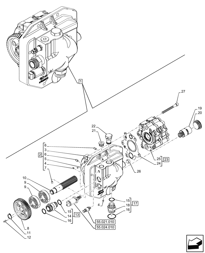 Схема запчастей Case IH OPTUM 300 CVT - (21.506.020) - VAR - 391138, 758022, 758870, 759053 - TRANSMISSION, LUBRICATION, PUMP, COMPONENTS (21) - TRANSMISSION