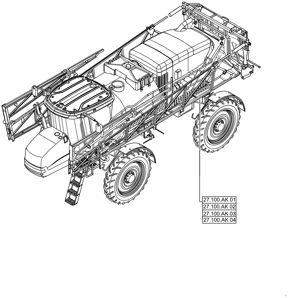 Схема запчастей Case IH PATRIOT 2250 - (27.000.00) - SECTION INDEX - REAR AXLE SYSTEM (27) - REAR AXLE SYSTEM