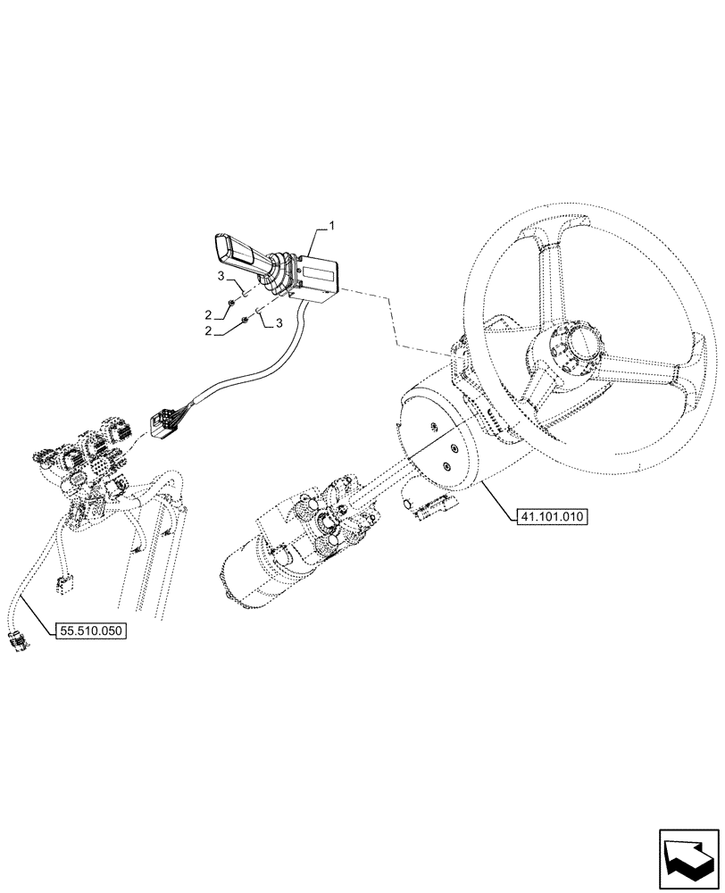 Схема запчастей Case IH OPTUM 270 CVT - (55.610.030) - TRANSMISSION, CONTROL, SWITCH (55) - ELECTRICAL SYSTEMS