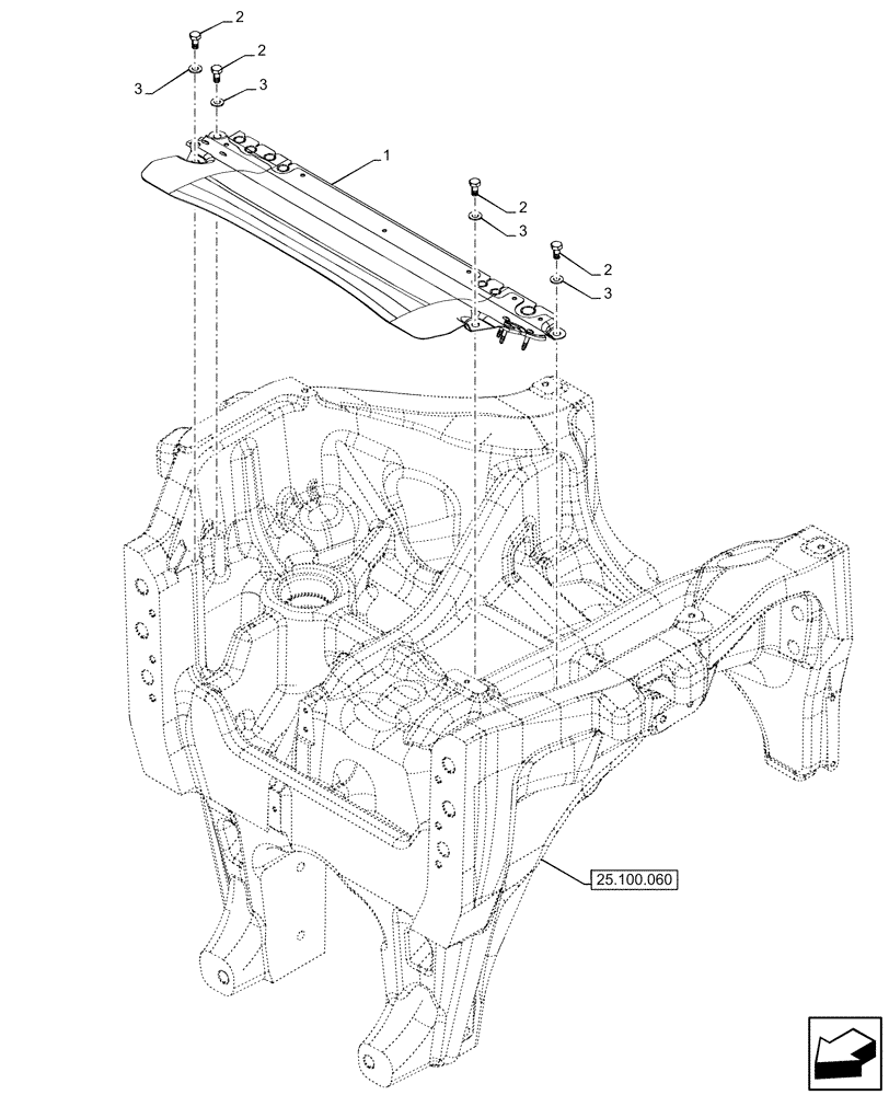 Схема запчастей Case IH OPTUM 270 CVT - (25.100.070) - VAR - 758768, 758769, 758770, 758771, 758772, 758773, 759086, 759304, 759305, 759306, 759307, 759308 - FRONT AXLE, SUPPORT, SEAL (25) - FRONT AXLE SYSTEM