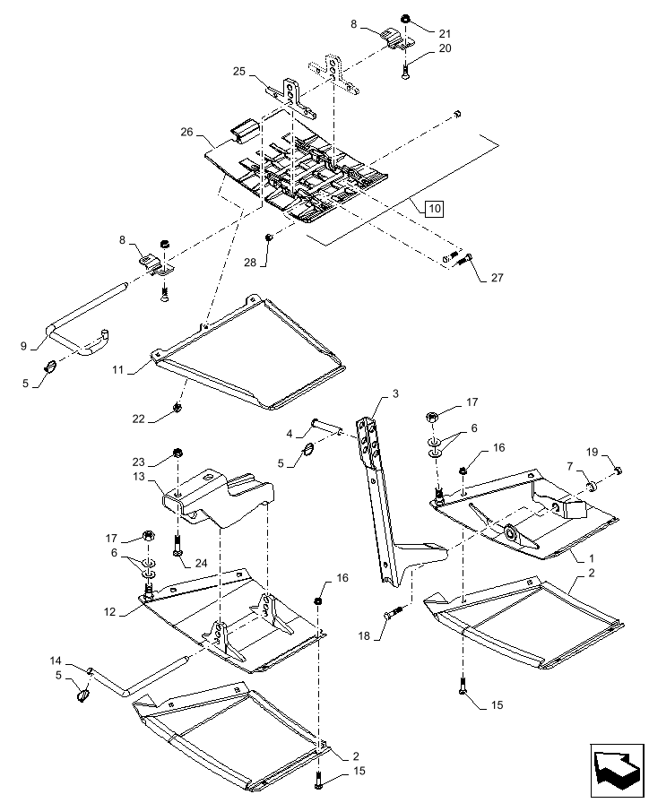 Схема запчастей Case IH 2152 - (09-42) - SKID SHOES - END/CENTER (ATTACHMENT) 