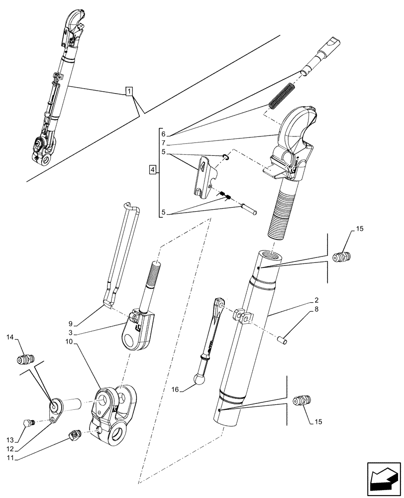 Схема запчастей Case IH OPTUM 300 CVT - (37.120.150) - VAR - 758760 - REAR, 3 POINT HITCH, CAT 3, UPPER LINK, W/ QUICK ATTACH HOOK LINK ENDS, COMPONENTS (37) - HITCHES, DRAWBARS & IMPLEMENT COUPLINGS