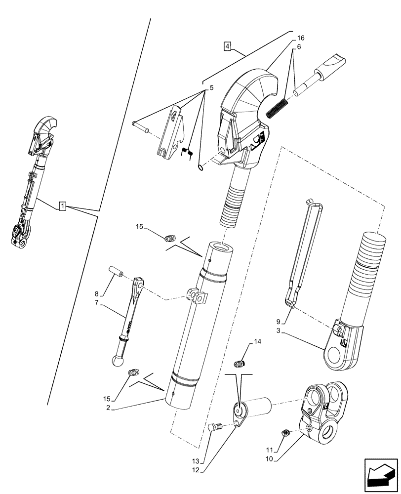 Схема запчастей Case IH OPTUM 270 CVT - (37.120.250) - VAR - 758764 - REAR, 3 POINT HITCH, CAT 4, UPPER LINK, W/ QUICK ATTACH HOOK LINK ENDS, COMPONENTS (37) - HITCHES, DRAWBARS & IMPLEMENT COUPLINGS