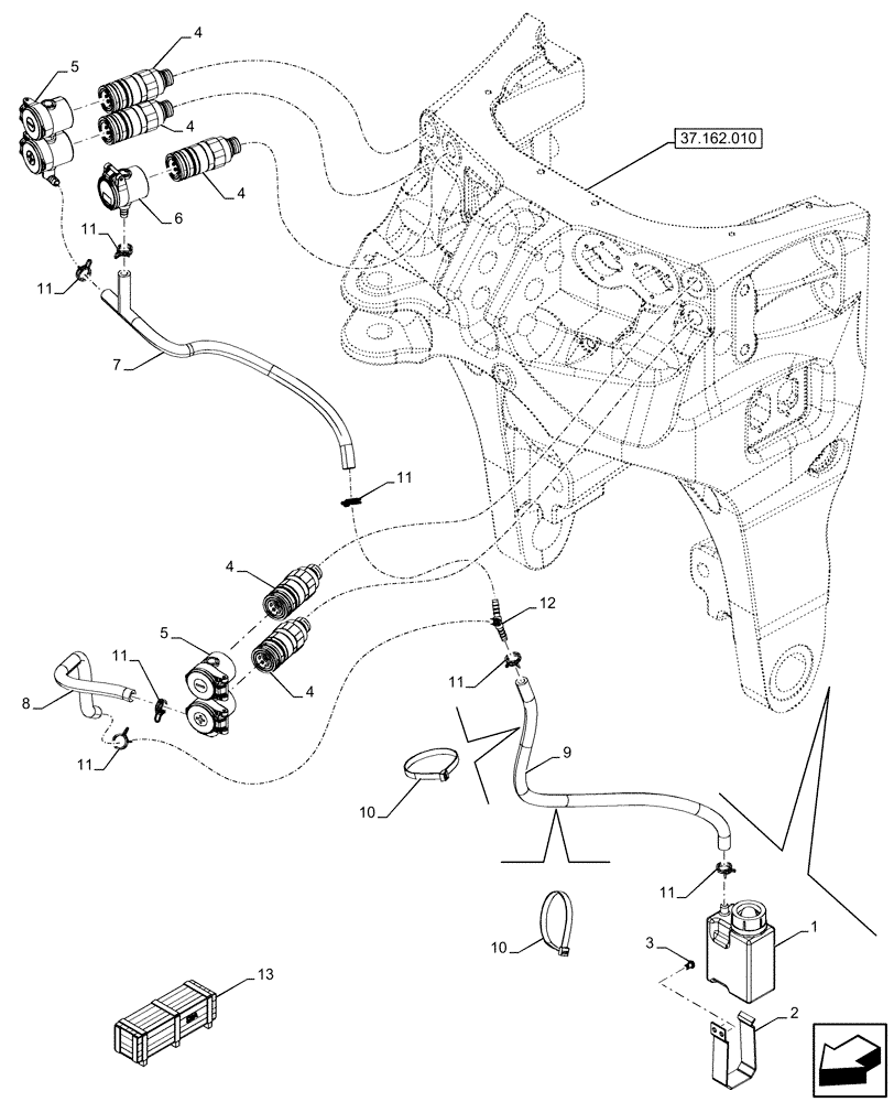 Схема запчастей Case IH OPTUM 270 CVT - (35.160.050) - VAR - 758769, 758771, 758773, 759304, 759306, 759308 - FRONT, COUPLERS (35) - HYDRAULIC SYSTEMS