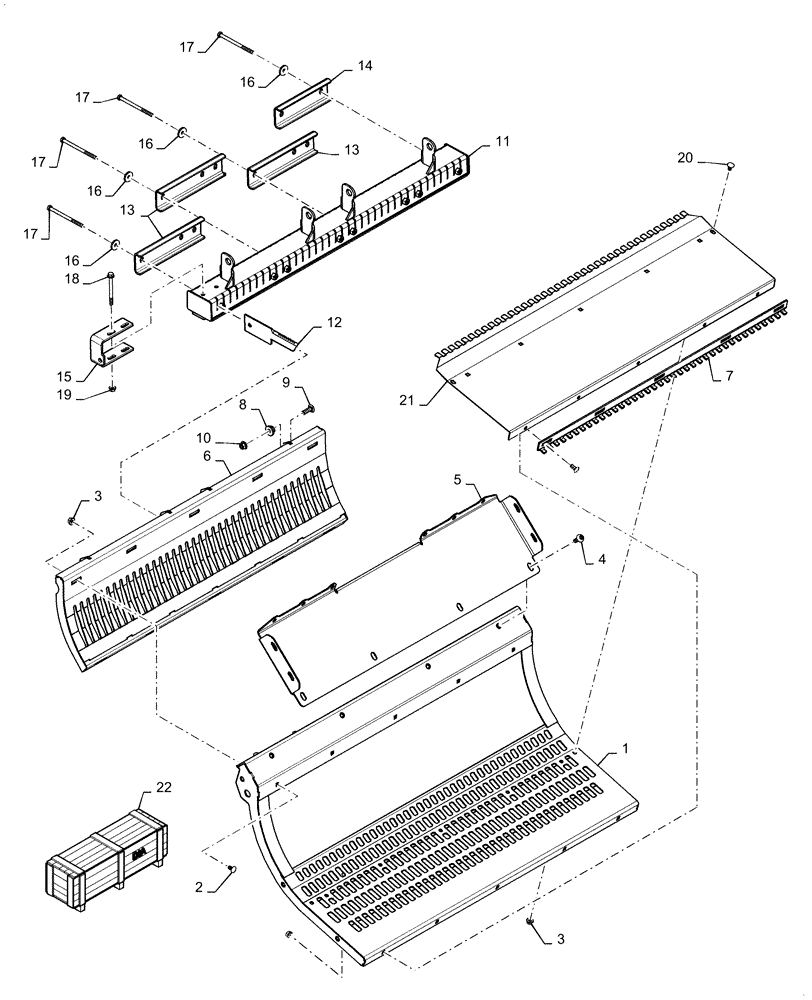 Схема запчастей Case IH 5140 - (73.230.AP[01]) - VAR - 425535 - CONCAVE, CHOPPING UNIT (73) - RESIDUE HANDLING