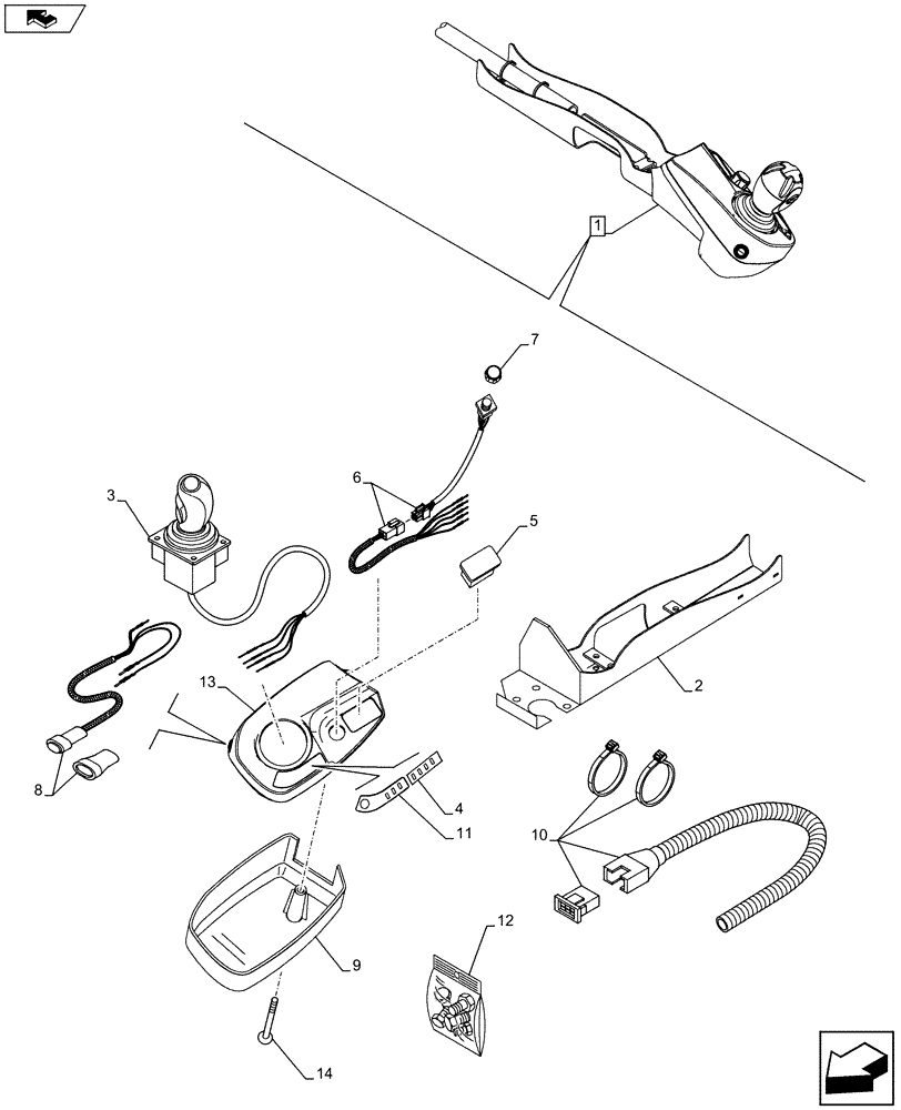 Схема запчастей Case IH FARMALL 105U - (55.512.CL[02]) - VAR - 334127 - ELECTRONIC JOYSTICK, COMPONENTS (55) - ELECTRICAL SYSTEMS