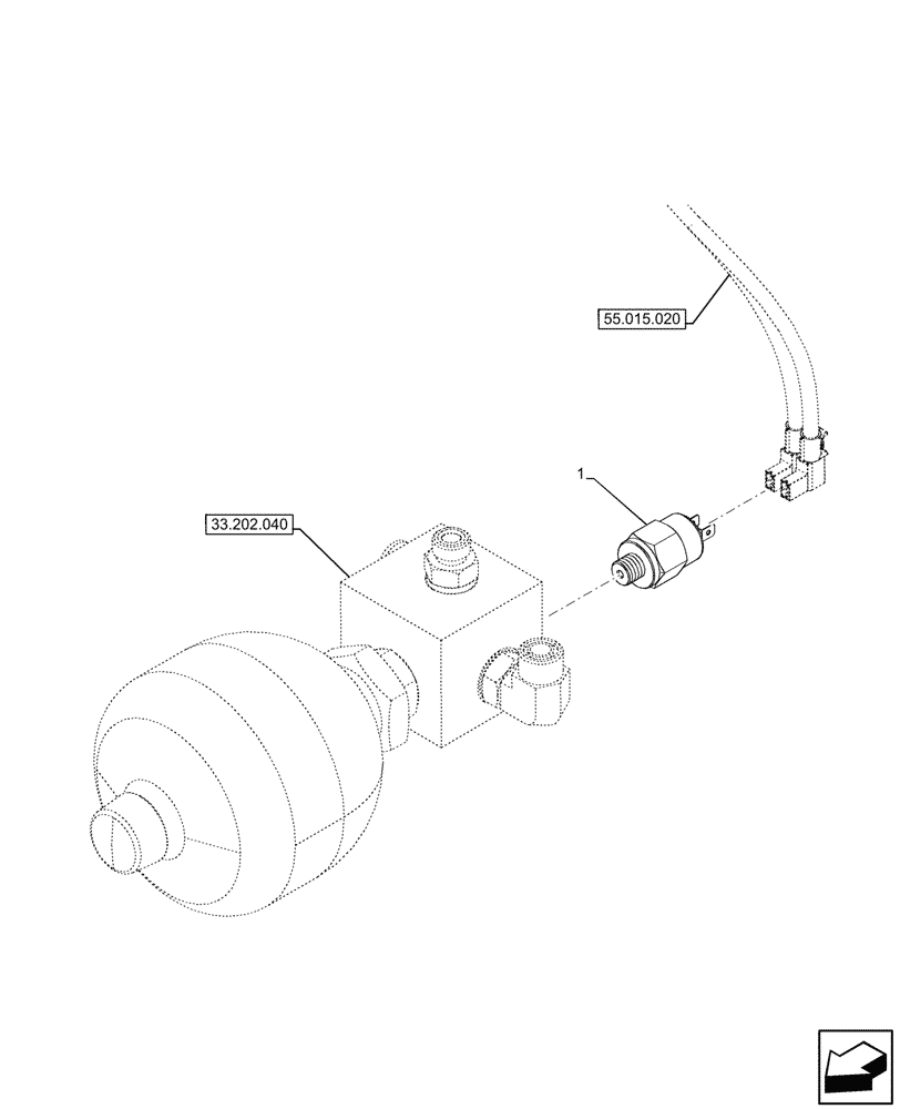 Схема запчастей Case IH OPTUM 300 CVT - (55.030.010) - VAR - 758801, 758802, 758803, 758804, 758805, 758806, 758807 - BRAKE, PRESSURE SWITCH (55) - ELECTRICAL SYSTEMS