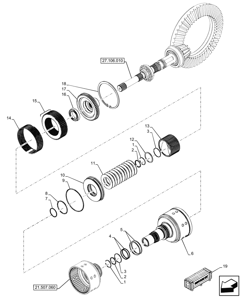 Схема запчастей Case IH OPTUM 300 CVT - (21.507.060) - VAR - 391138, 758022, 758870, 759053 - TRANSMISSION, CLUTCH (21) - TRANSMISSION