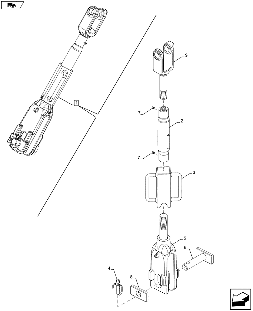 Схема запчастей Case IH FARMALL 105U - (37.110.AE[06]) - VAR - 332953, 392953 - TIE-ROD, COMPONENTS (37) - HITCHES, DRAWBARS & IMPLEMENT COUPLINGS