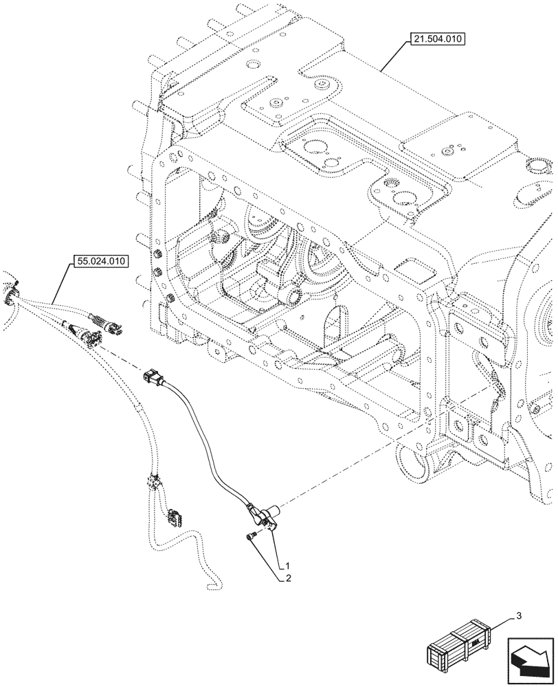 Схема запчастей Case IH OPTUM 270 CVT - (55.020.020) - VAR - 391138, 758022, 758870, 759053 - TRANSMISSION, SPEED SENSOR (55) - ELECTRICAL SYSTEMS