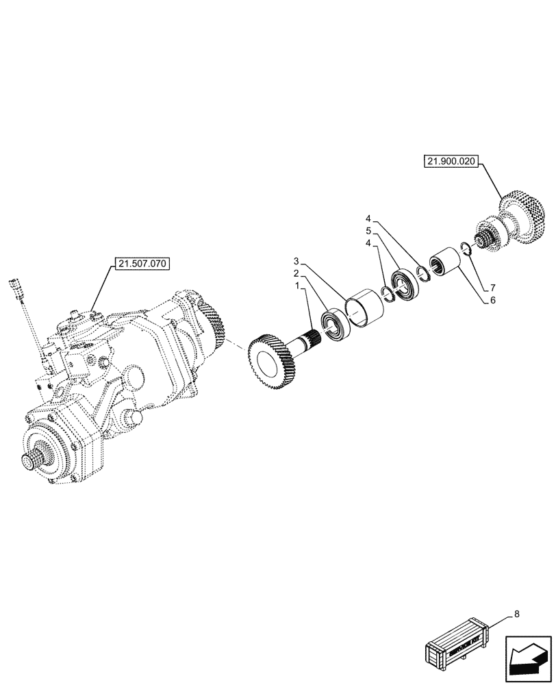 Схема запчастей Case IH OPTUM 300 CVT - (21.900.010) - VAR - 391138, 758022, 758870, 759053 - HYDRAULIC PUMP, GEAR (21) - TRANSMISSION