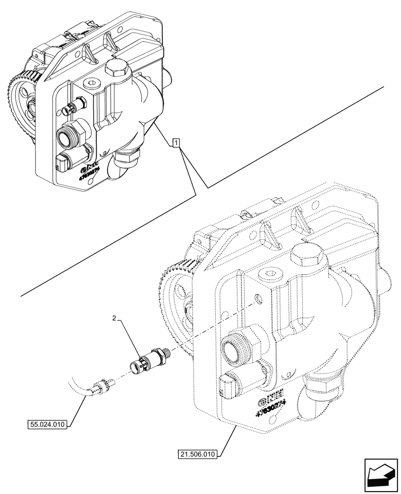 Схема запчастей Case IH OPTUM 300 CVT - (55.021.010) - VAR - 391138, 758022, 758870, 759053 - TRANSMISSION, LUBRICATION, PUMP, SENSOR (55) - ELECTRICAL SYSTEMS