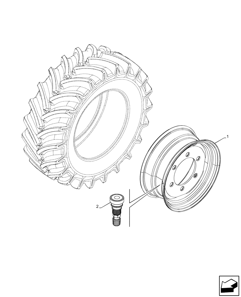 Схема запчастей Case IH FARMALL 110V - (44.511.100) - VAR - 8260301 - FRONT, WHEEL (W6JX15) (44) - WHEELS