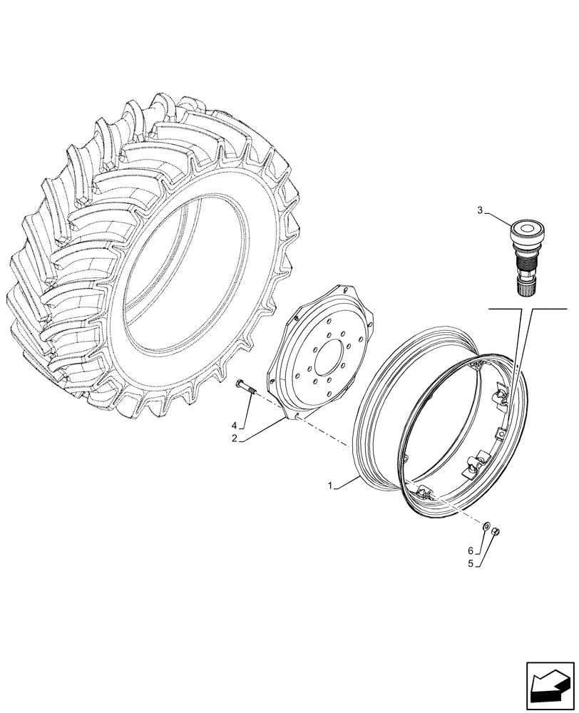 Схема запчастей Case IH FARMALL 110V - (44.520.080) - VAR - 8337401 - REAR, WHEEL (W9X24) (44) - WHEELS