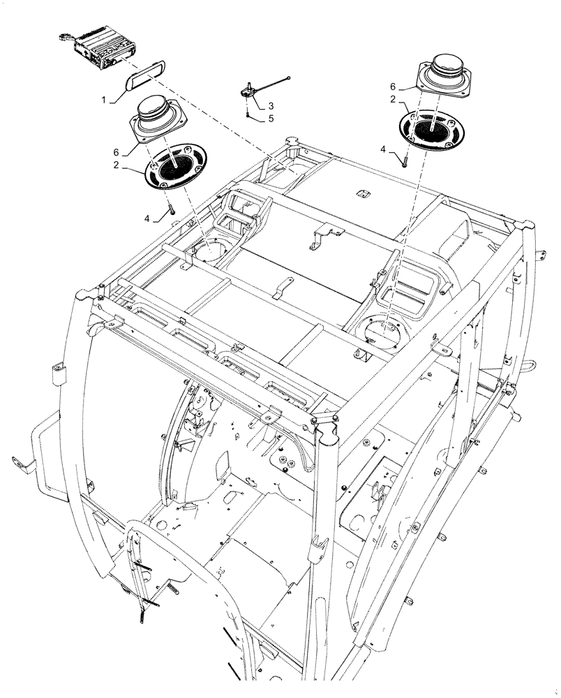 Схема запчастей Case IH FARMALL 50C - (55.512.AA[01]) - CAB, SPEAKER, FARMALL 40C, 50C (55) - ELECTRICAL SYSTEMS