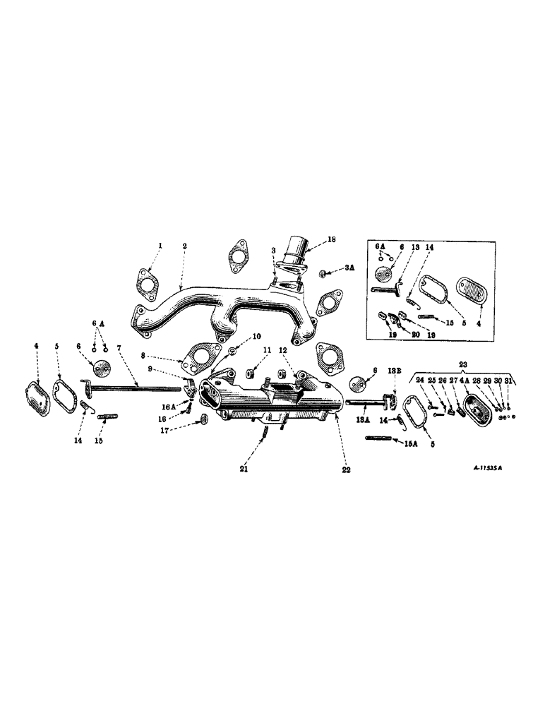 Схема запчастей Case IH FARMALL M - (062) - DIESEL ENGINE, MANIFOLD AND EXHAUST PIPE (01) - ENGINE