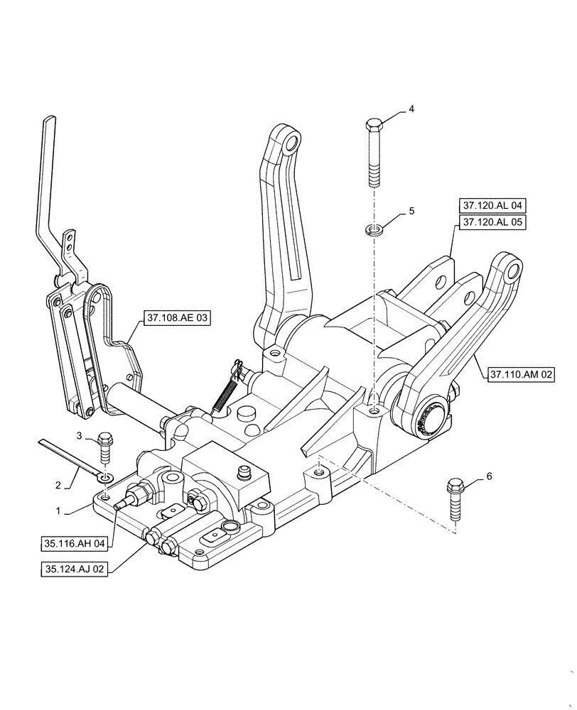 Схема запчастей Case IH FARMALL 40C - (37.110.AP[02]) - HYDRAULIC SYSTEM, FARMALL 40C, 50C (37) - HITCHES, DRAWBARS & IMPLEMENT COUPLINGS