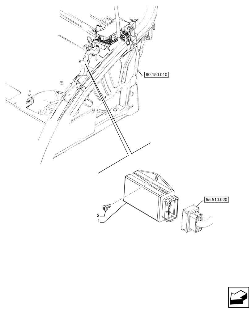 Схема запчастей Case IH FARMALL 120U - (55.405.020) - VAR - 331444, 332147, 335387, 336730, 339434, 391246 - FLASHER UNIT, EU (55) - ELECTRICAL SYSTEMS