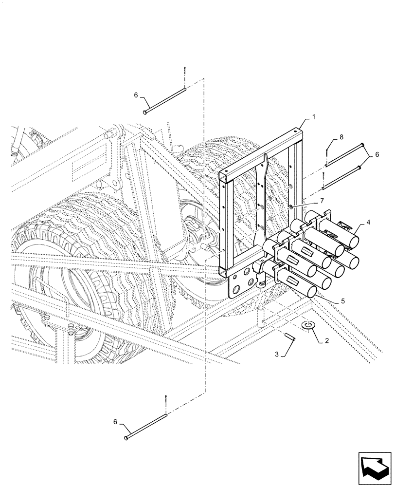 Схема запчастей Case IH 500 - (37.100.AA[02]) - HOSE SUPPORT TOW BEHIND AIR CARTS (37) - HITCHES, DRAWBARS & IMPLEMENT COUPLINGS