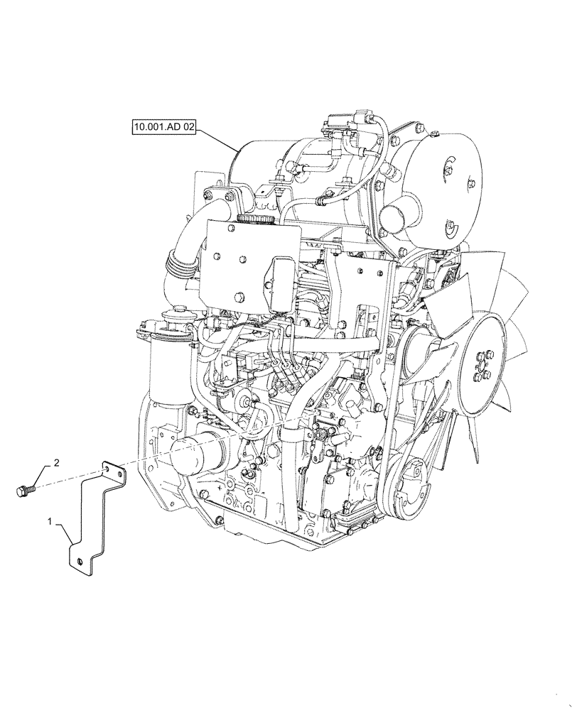 Схема запчастей Case IH FARMALL 50C - (55.100.AG[01]) - ENGINE, WIRE HARNESS, BRACKET, FARMALL 40C, 50C (55) - ELECTRICAL SYSTEMS