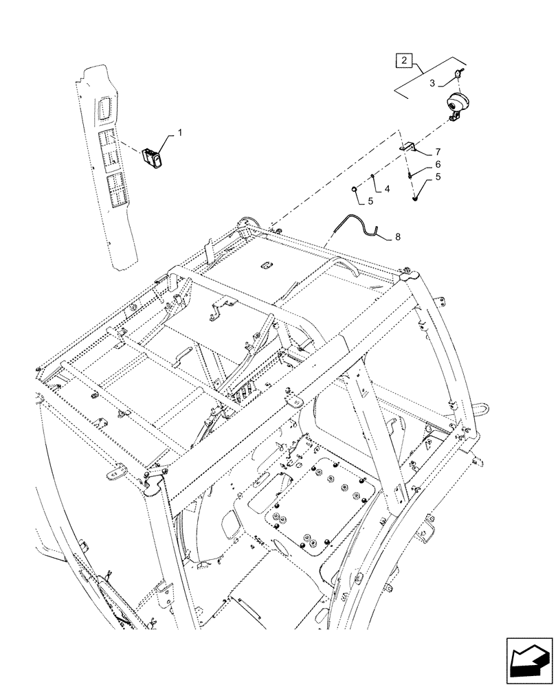 Схема запчастей Case IH FARMALL 40C - (88.100.50) - DIA KIT, WORK LAMP, REAR (88) - ACCESSORIES