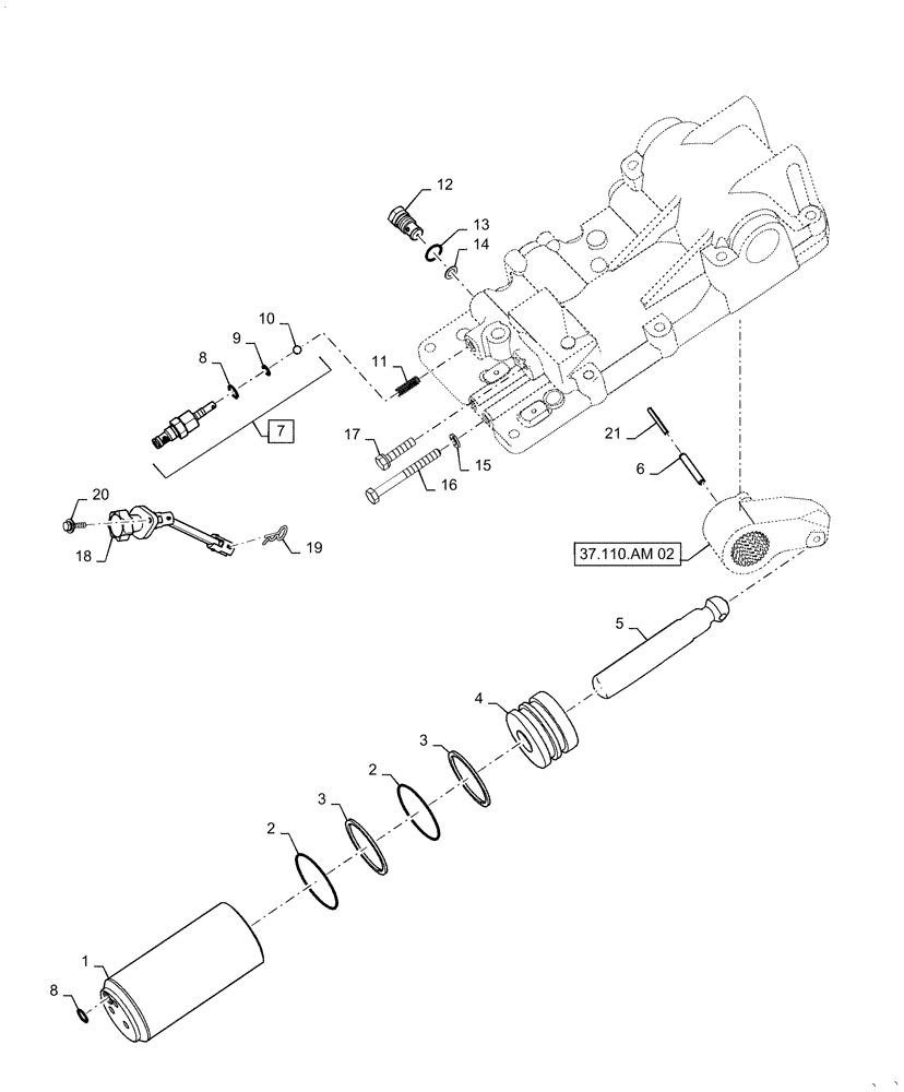 Схема запчастей Case IH FARMALL 40C - (35.116.AH[04]) - HYDRAULIC CYLINDER, FARMALL 40C, 50C (35) - HYDRAULIC SYSTEMS