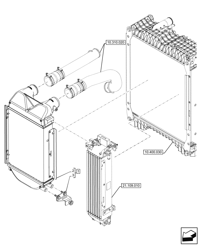 Схема запчастей Case IH FARMALL 100V - (10.310.010) - VAR - 342245, 342246, 759001, 759002 - INTERCOOLER (10) - ENGINE