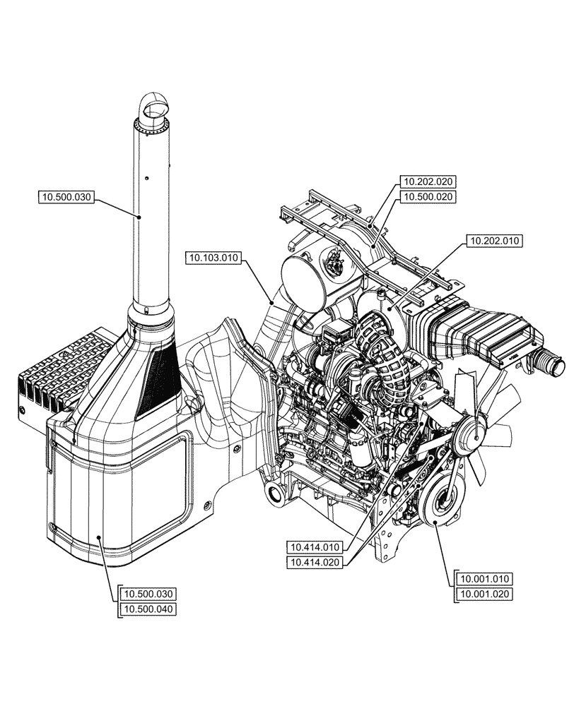 Схема запчастей Case IH OPTUM 270 CVT - (00.000.10[01]) - PICTORIAL INDEX - ENGINE (00) - GENERAL & PICTORIAL INDEX