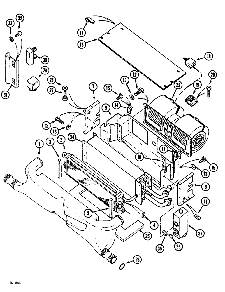 Схема запчастей Case IH 3220 - (9-062) - CAB, AIR CONDITIONING BLOWER ASSEMBLY (09) - CHASSIS/ATTACHMENTS