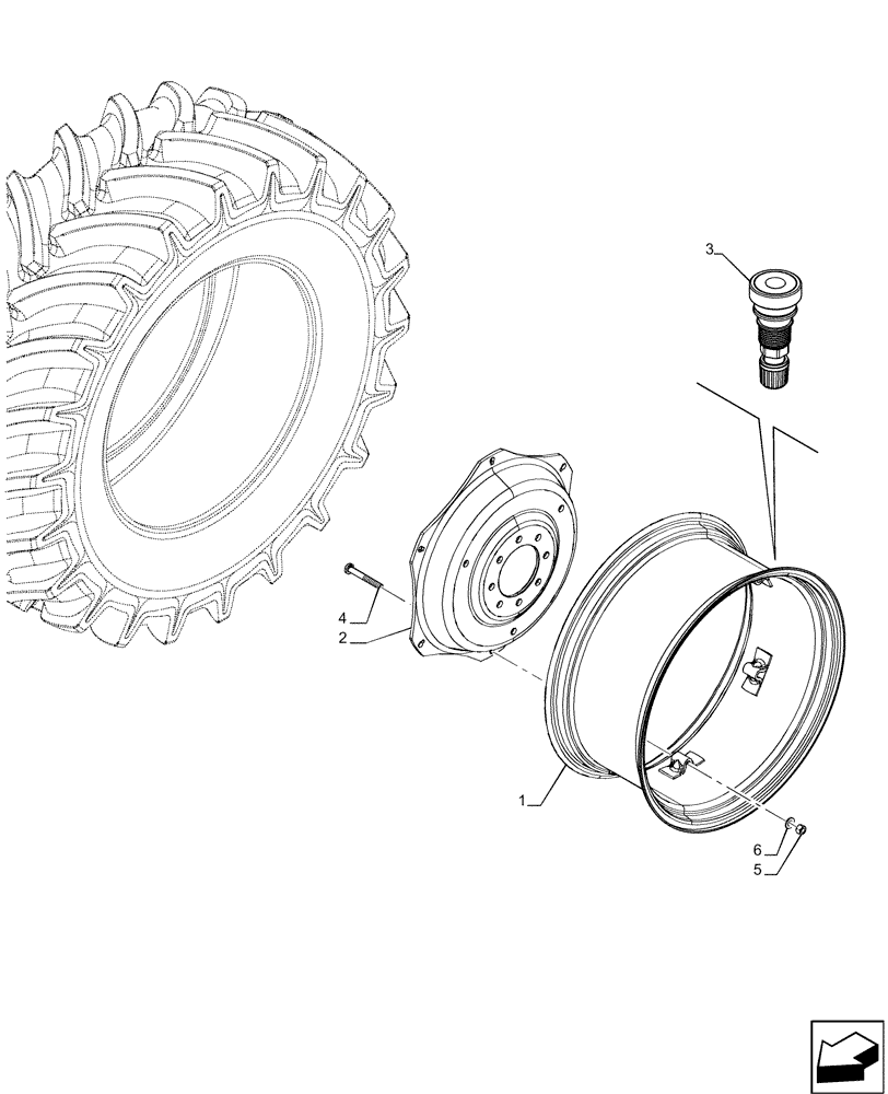 Схема запчастей Case IH FARMALL 80N - (44.520.050) - VAR - 8350401 - REAR, WHEEL (W12X28) (44) - WHEELS