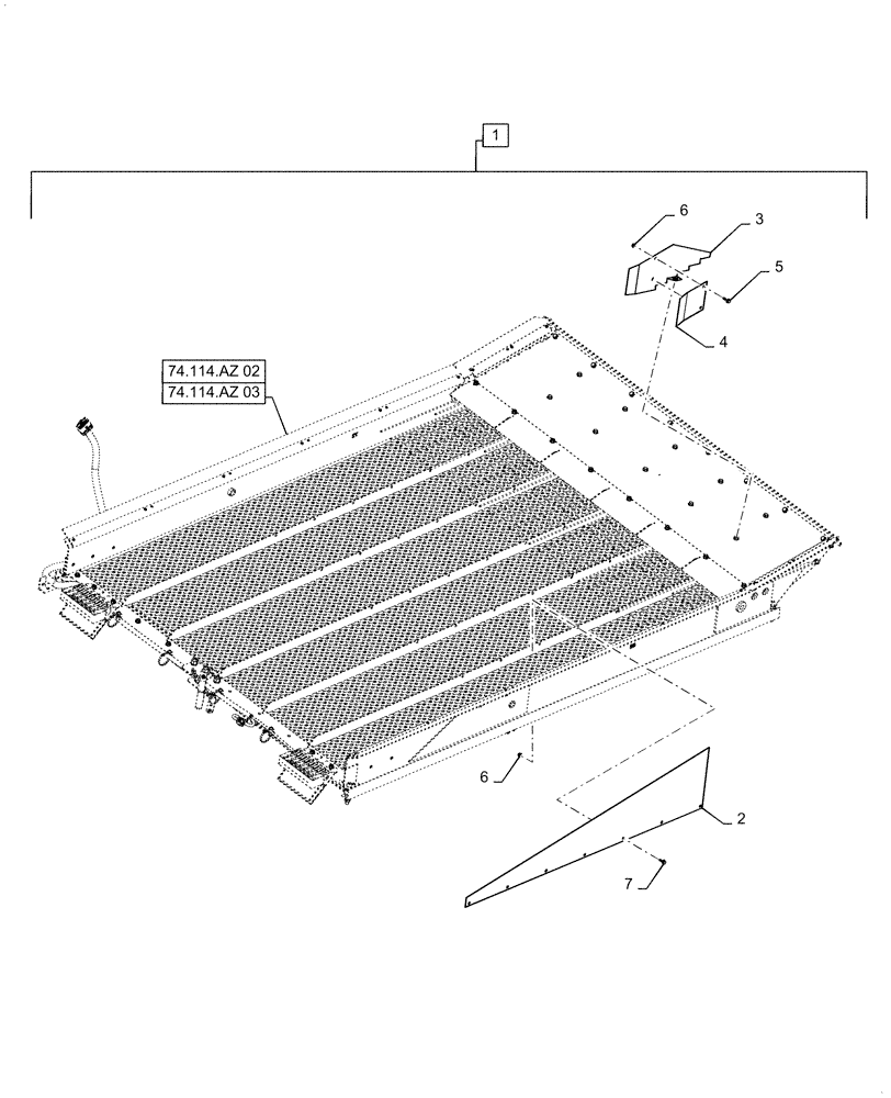 Схема запчастей Case IH 6140 - (88.100.74[02]) - DIA KIT, TALL HILL SIDE DIVIDER (88) - ACCESSORIES