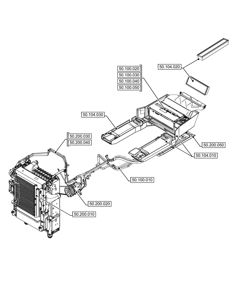 Схема запчастей Case IH OPTUM 270 CVT - (00.000.50) - PICTORIAL INDEX - CAB CLIMATE CONTROL (00) - GENERAL & PICTORIAL INDEX