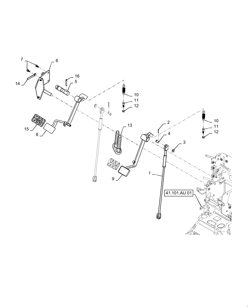 Схема запчастей Case IH FARMALL 50C - (33.120.AG[05]) - FRONT BRAKE PEDAL, HST, FARMALL 40C, 50C (33) - BRAKES & CONTROLS