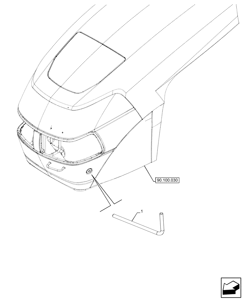 Схема запчастей Case IH FARMALL 120U - (90.102.040) - VAR - 330500, 330501, 330502, 330503, 330504, 330505, 330506, 330507, 330508, 330509, 330510, 330511, 330512, 330514, 330517, 330576, 330843, 335660, 390500 - ROD, LATCH, HOOD (90) - PLATFORM, CAB, BOD