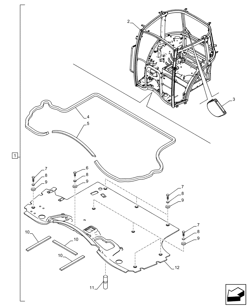 Схема запчастей Case IH FARMALL 85C - (90.150.AC[01A]) - VAR - 334180, 334183, 334211, 391606, 743496, 743573, 744588 - CAB FRAME - BEGIN YR 31-MAR-2014 (90) - PLATFORM, CAB, BODYWORK AND DECALS