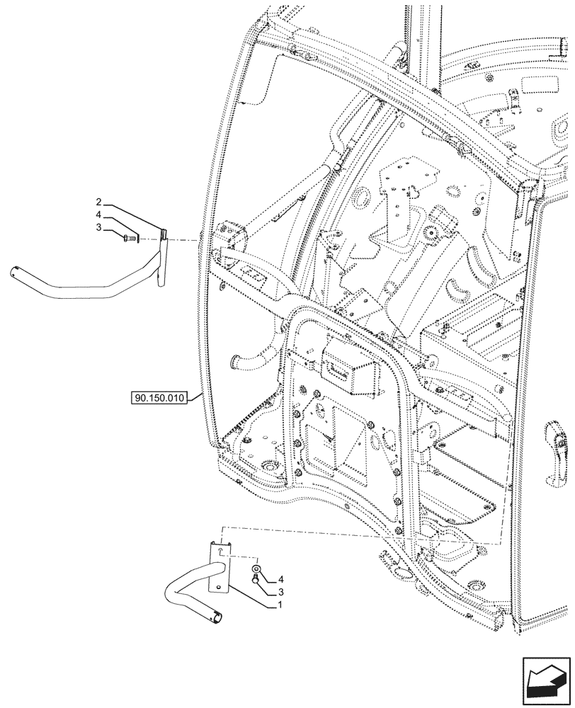 Схема запчастей Case IH FARMALL 120U - (55.404.150) - VAR - 335131, 335132, 335133, 337131 - INDICATOR LIGHT, SUPPORT (55) - ELECTRICAL SYSTEMS